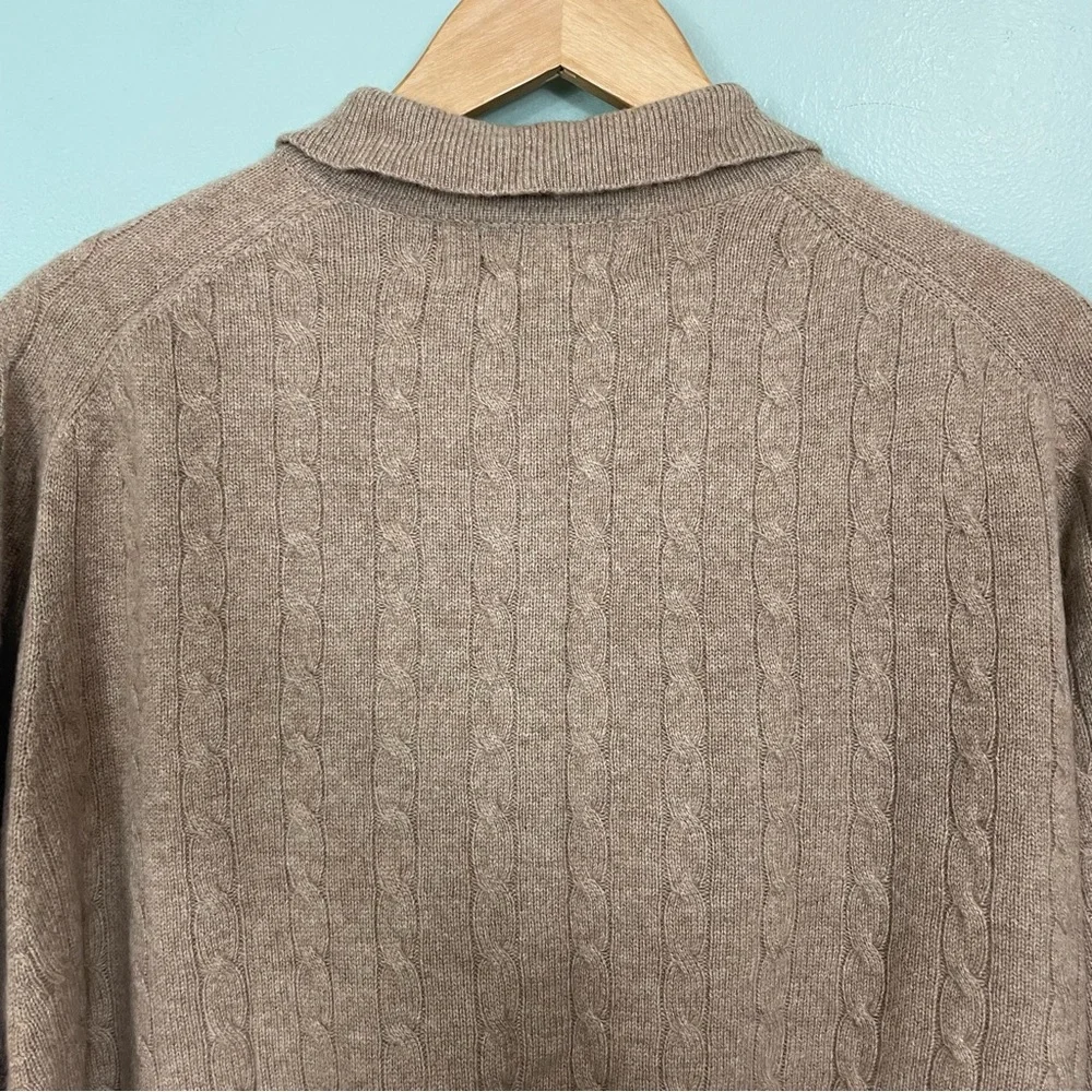 Alexander‎ Julian Colours 100% Cashmere Sweater Pullover Cable Knit Tan Sz XL